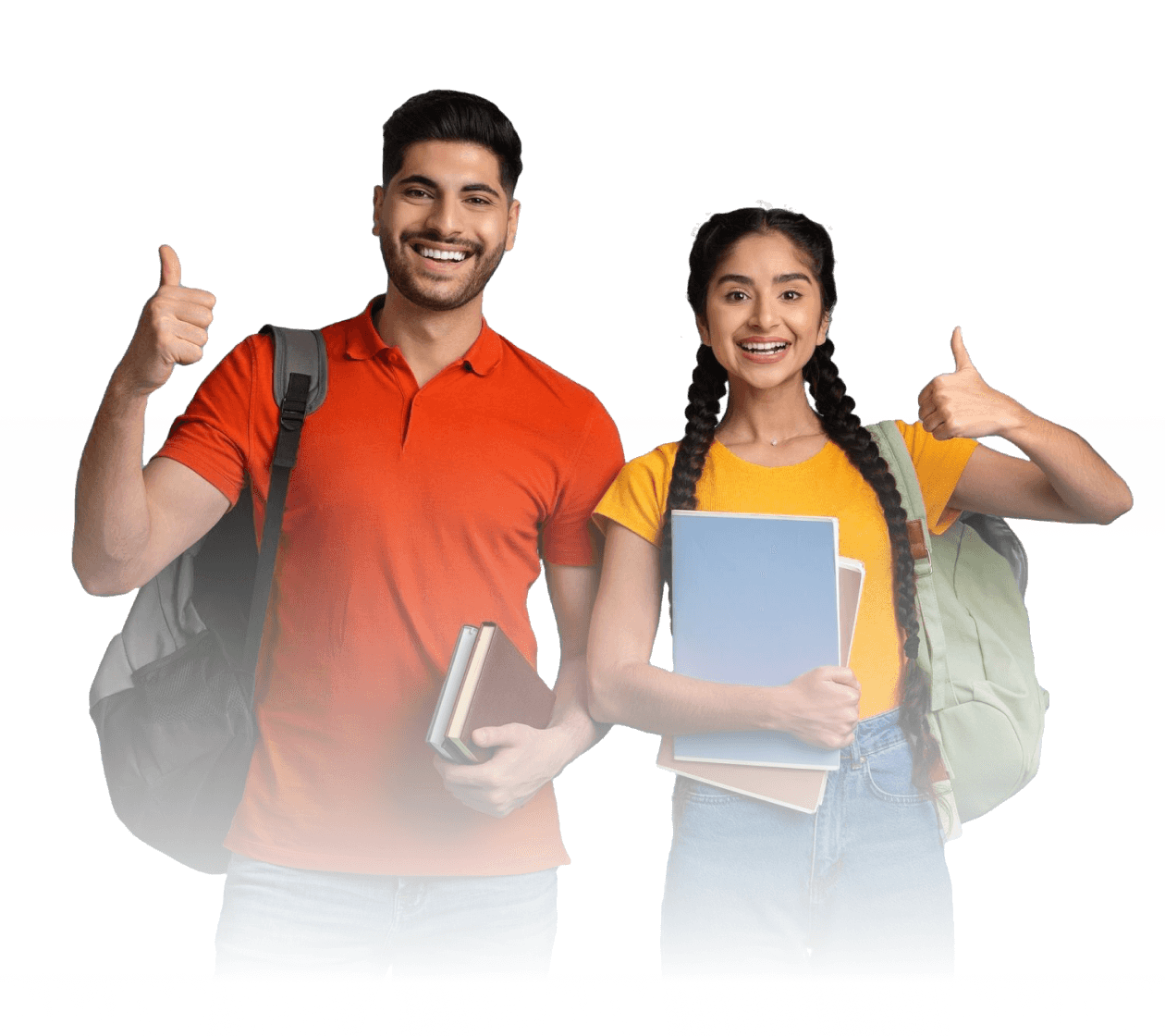 Two ComboTutors Academy students smiling with thumbs up