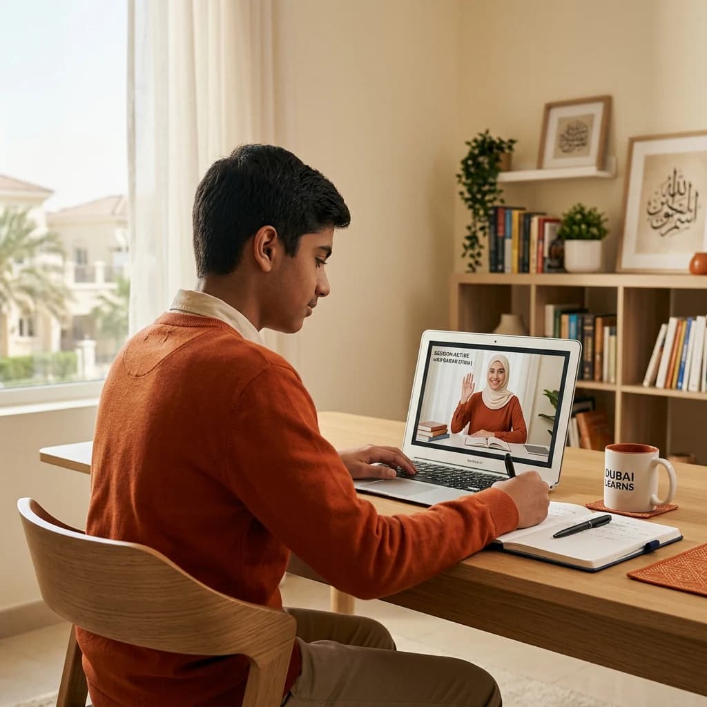 Modest UAE student and tutor online session